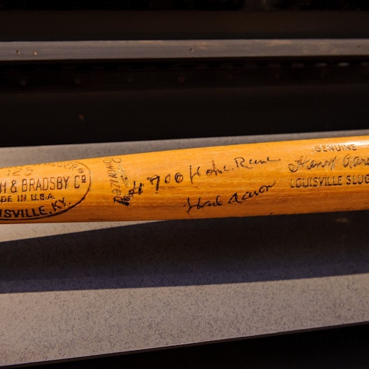 Louisville Slugger Museum Factory Museum Gallery Hank Aaron 700th Home Run Bat